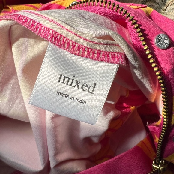 NWOT Mixed by Nasrin Pink Banana Print Jumpsuit Cotton Tall XS Tropical - Picture 7 of 8